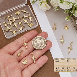 24Pcs 4 Styles Brass Pendants&nbsp;KK-ME0001-47
