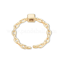 Clear Cubic Zirconia Open Cuff Ring for Women&nbsp;RJEW-N039-06LG