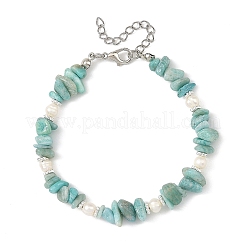Natural Mixed Stone Chip and Potato Cultured Freshwater Pearl Beaded Bracelets for Women&nbsp;BJEW-JB14280