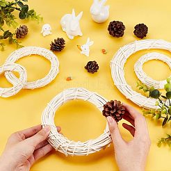 5Pcs 5 Style Circle Shape Rattan Vine Branch Wreath Hoop&nbsp;DIY-OC0009-91