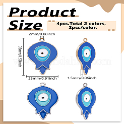 4Pcs 2 Colors Alloy Enamel Pendants&nbsp;ENAM-LP0002-12