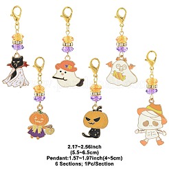 6Pcs Alloy Enamel Pendant Decorations&nbsp;HJEW-FS00059