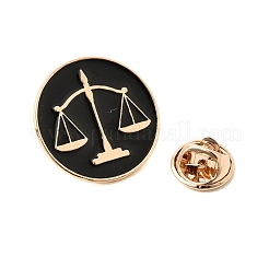 Flat Round with Scales of Justice Enamel Pin&nbsp;JEWB-K035-03KCG