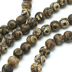 Tibetan Style 3-Eye dZi Beads&nbsp;G-K166-04-8mm-L2