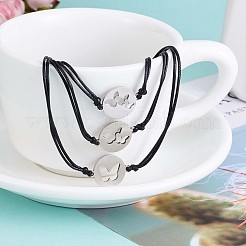 3Pcs 3 Style 430 Stainless Steel Butterfly Link Bracelets Set&nbsp;JB728A