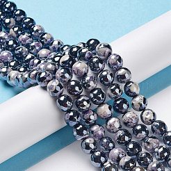 Electroplate Natural Fire Crackle Agate Beads Strands&nbsp;G-G0006-A01-05