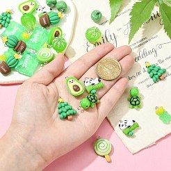 30Pcs 10 Styles Opaque Resin Pendants&nbsp;RESI-CJ0003-48