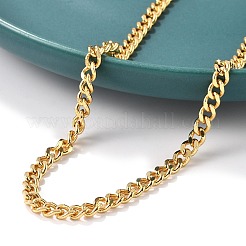 Brass Cuban Link Chain Necklacea for Women Men&nbsp;NJEW-F337-03G-01