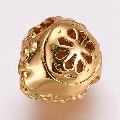 Brass Micro Pave Cubic Zirconia Beads&nbsp;ZIRC-G099-19G