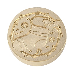 Christmas Series Wax Seal Brass Stamp Head&nbsp;AJEW-M037-01G-11