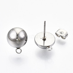 Non-Tarnish 304 Stainless Steel Stud Earring Findings&nbsp;STAS-Q225-16A-10mm