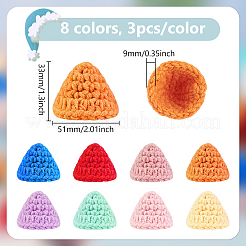 24Pcs 8 Colors Handmade Wool Woven Hat Decoration&nbsp;AJEW-FG0003-34B
