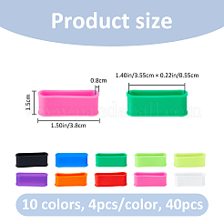 40Pcs 10 Colors Silicone Stretch Ring for Tennis Racket Handle&nbsp;AJEW-FH0010-01