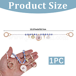 1Pc Handmade Porcelain & Natural Pearl & Shell Bag Extender Chains&nbsp;HJEW-SC0003-35
