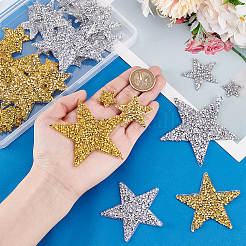 64Pcs 8 Styles Star Glitter Hotfix Rhinestone&nbsp;FIND-PH0023-19