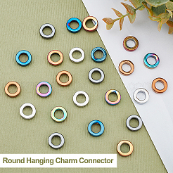 24Pcs 6 Colors PVD Vacuum Plating Non-magnetic Synthetic Hematite Linking Rings&nbsp;G-AR0004-76