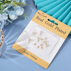 5 Pairs Brass Micro Pave Cubic Zirconia Studs Earring Findings&nbsp;KK-BBC0020-84