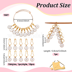 12Pcs Flat Round with Number DIY Knitting Tool Sets&nbsp;HJEW-NB00071-02