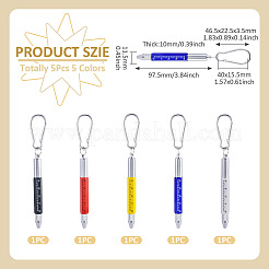 5Pcs 5 Colors Aluminum Practical 6-in-1 Keychain Pen&nbsp;AJEW-TA0002-13B
