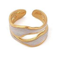 304 Stainless Steel Enamel Cuff Rings for Women&nbsp;RJEW-G324-03G