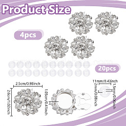 24Pcs 2 Style Alloy Rhinestone Cufflinks&nbsp;DIY-NB0013-81