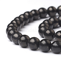 Natural Shungite Beads Strands&nbsp;G-I271-C03-8mm