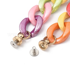 Pearlized Opaque Acrylic Curb Chain for DIY Keychains&nbsp;HJEW-JM00400-04