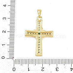 Brass Micro Pave Clear Cubic Zirconia Pendants&nbsp;KK-D258-11G-04