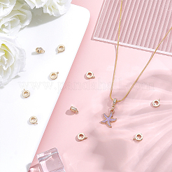 12Pcs Brass Micro Pave Clear Cubic Zirconia Tube Bails&nbsp;KK-HY0004-35G