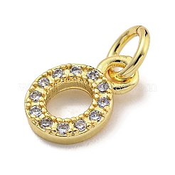 Initial Letter Brass with Cubic Zirconia Charms&nbsp;KK-Q814-26O-G