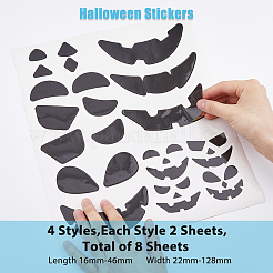 Halloween Pumpkin Face Decorative Stickers&nbsp;STIC-WH0005-01