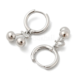 Brass Cherry Hoop Earrings&nbsp;EJEW-M077-19P-02