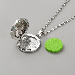 Alloy and 316 Surgical Stainless Steel and Cotton Hollow Essential Oil Necklaces for Women&nbsp;NJEW-WH0031-06P