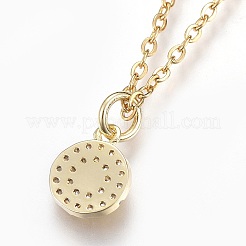 Brass Micro Pave Cubic Zirconia Pendant Necklaces&nbsp;NJEW-O108-15