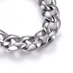 Tarnish Resistant 304 Stainless Steel Curb Chains Bracelets&nbsp;BJEW-E346-15P