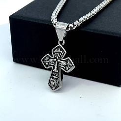 Ancient Greek Mythology 304 Stainless Steel Religion Jesus Cross Pendant Punk Necklaces for Men&nbsp;FR7566