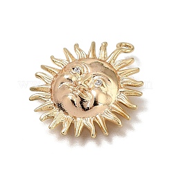 Brass Micro Pave Clear Cubic Zirconia Pendants&nbsp;CU-CBA7960-12G
