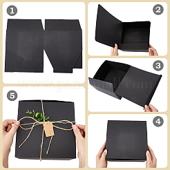 8Pcs Square Folding Kraft Paper Mailer Boxes&nbsp;CON-CP0001-018B