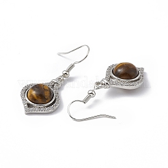 Natural Tiger Eye Vase Dangle Earrings&nbsp;EJEW-A092-01P-03