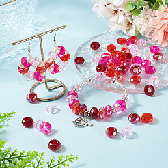 56Pcs 8 Colors Red Color Theme Glass European Beads&nbsp;GPDL-TA0001-12B