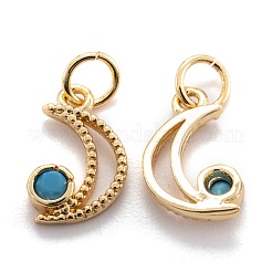 Real 18K Gold Plated Brass Micro Pave Cubic Zirconia Charms&nbsp;X-ZIRC-M114-52G-05