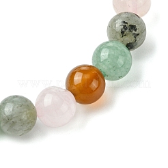 Natural Carnelian & Rose Quartz & Green Aventurine & Labradorite Round Beaded Stretch Bracelets&nbsp;BJEW-JB10910-05