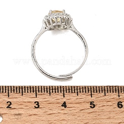Brass Micro Pave Cubic Zirconia Finger Rings&nbsp;CU-CBA260E-10P