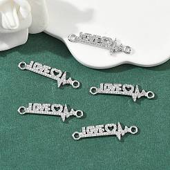 SHEGRACE Brass Micro Pave Clear Cubic Zirconia Connector Charms&nbsp;XGRQ3D373-494P