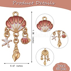 30Pcs 3 Colors Alloy Enamel Pendants&nbsp;FIND-SZ0001-35