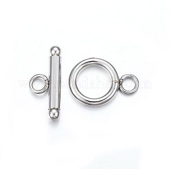 Tarnish Resistant 201 Stainless Steel Toggle Clasps&nbsp;STAS-F174-02P-A