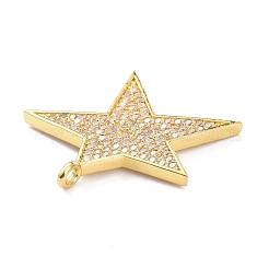 Brass Micro Pave Clear Cubic Zirconia Pendants&nbsp;ZIRC-P085-29G