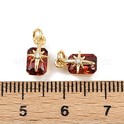 Brass Pave Cubic Zirconia Pendants&nbsp;KK-H078-33G-03