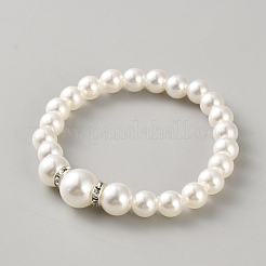 ABS Imitation Pearl with Alloy with Rhinestone Beaded Necklaces & Dangle Earrings & Beaded Bracelet Sets for Women&nbsp;SJEW-WH20002-001P