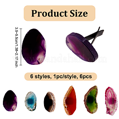 6Pcs 6 Styles Natural Agate Car Air Vent Clips&nbsp;HJEW-OC00061